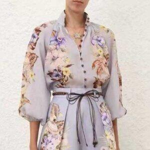 Zimmerman Floral Long Sleeve Modest Mini Dress